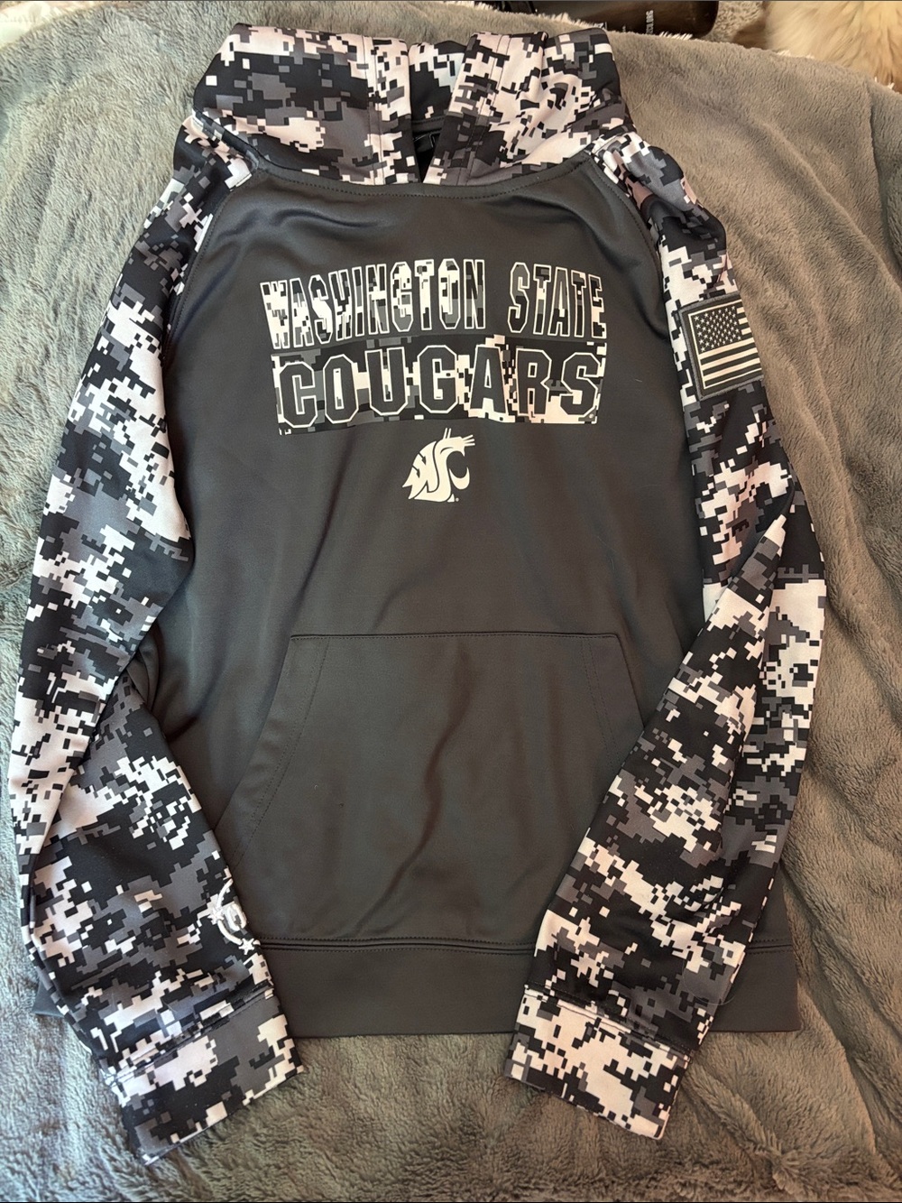 Washington State Cougars Digital Camo Hoodie - Gray/Black